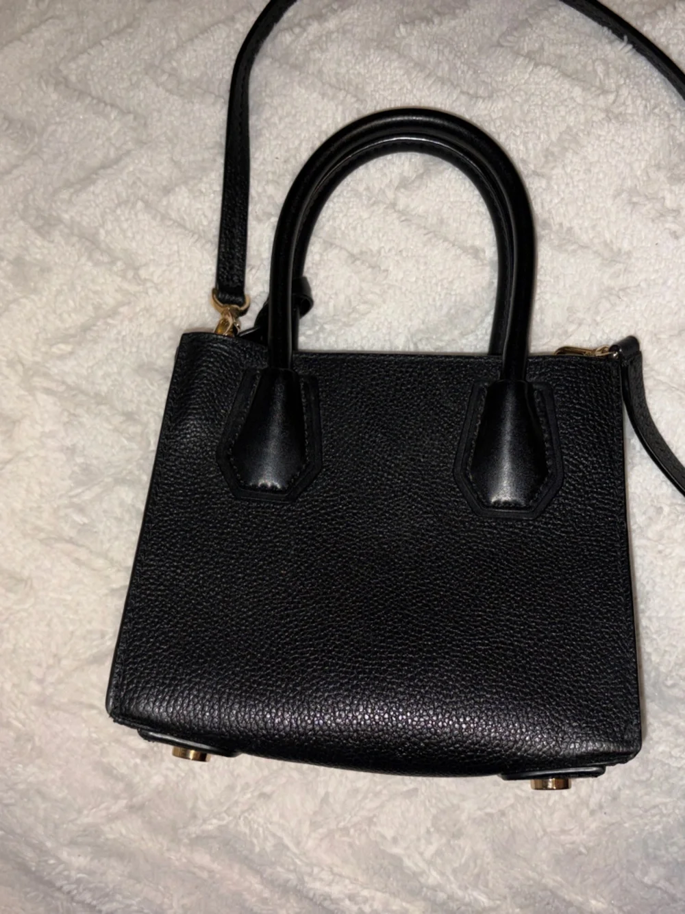 Michael Kors Black Pebbled Leather Satchel with Gold Hardware - Picture 2 of 4